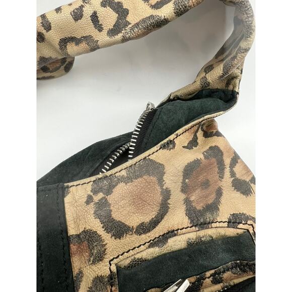 Alexander Wang Brown Black Donna Leopard Hobo Washed Leather & Suede Medium Bag - Picture 6 of 12